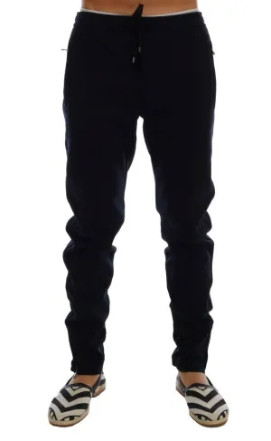 Blue Nylon Gym Sport Pants