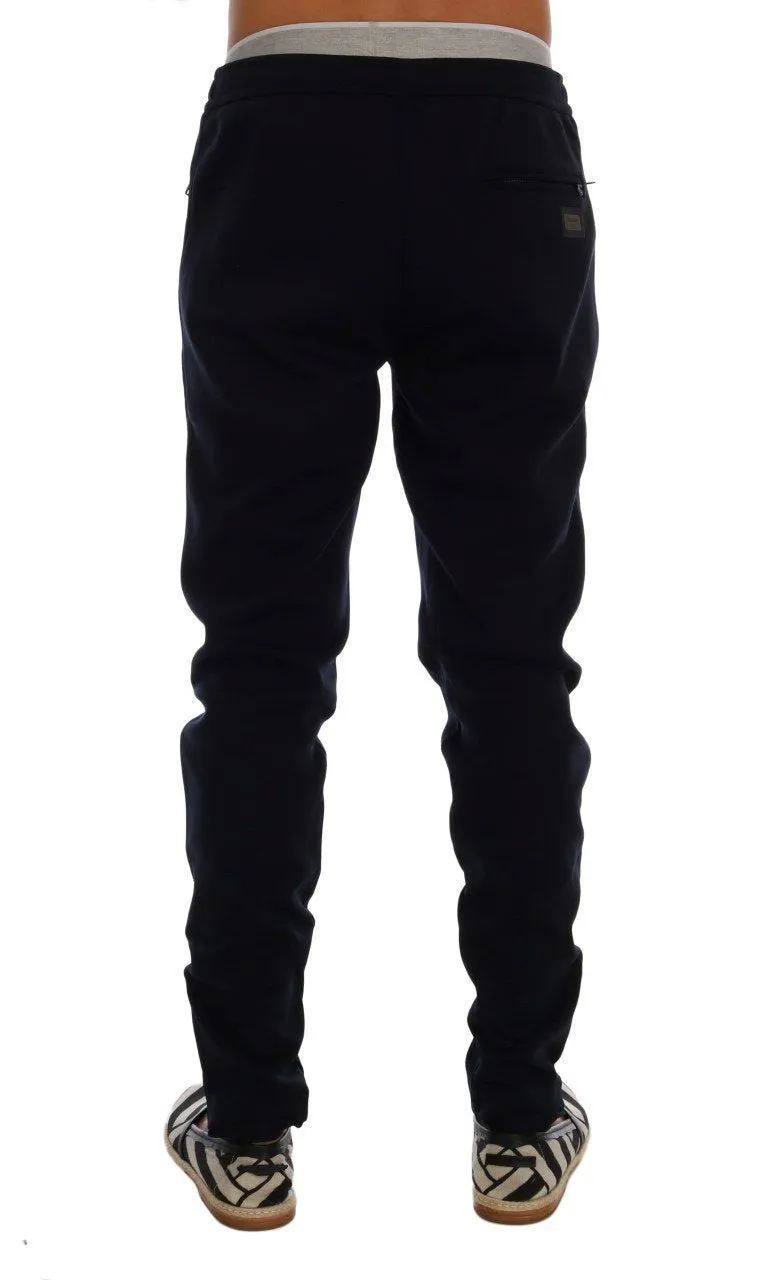 Blue Nylon Gym Sport Pants