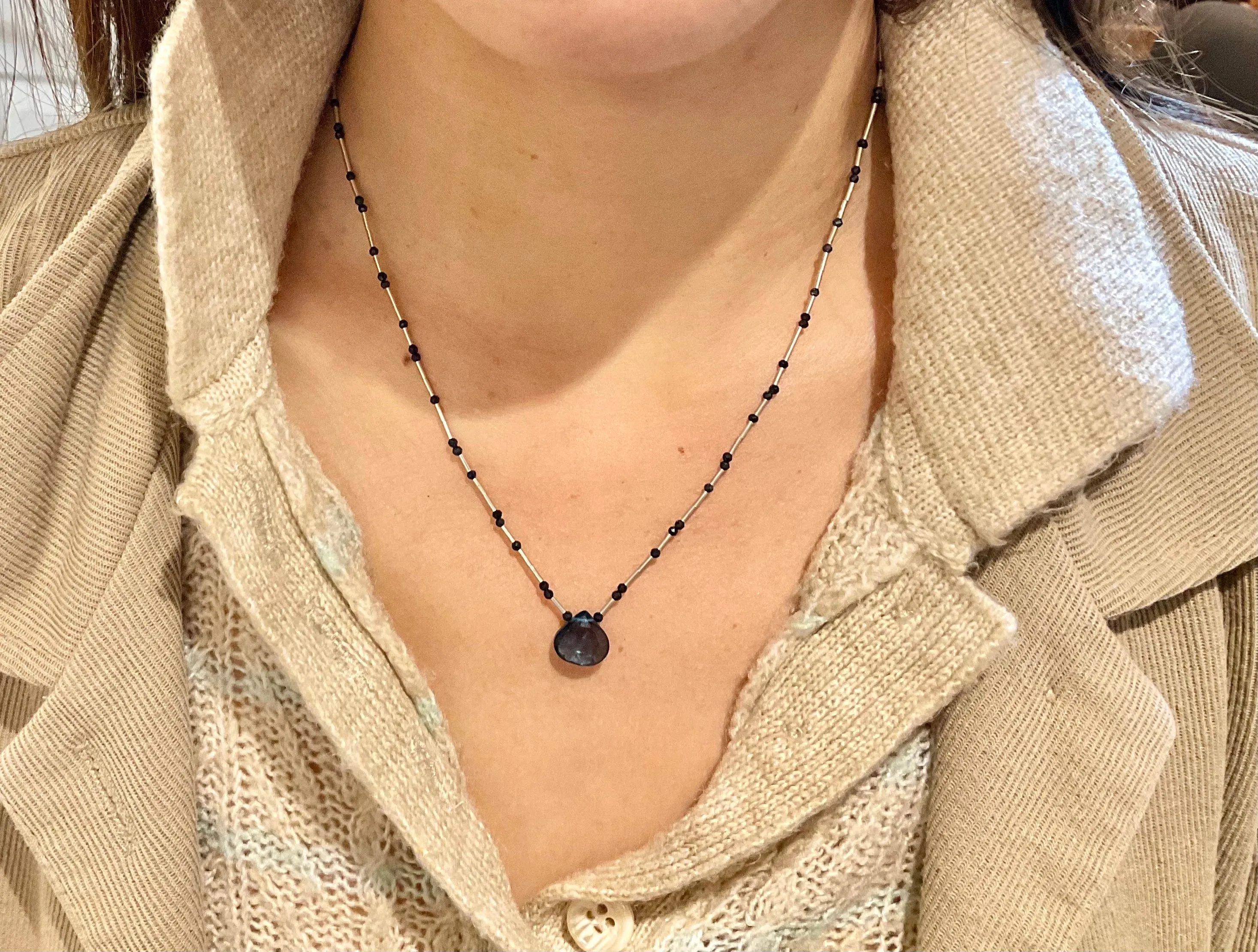 Blue Topaz sterling silver necklace