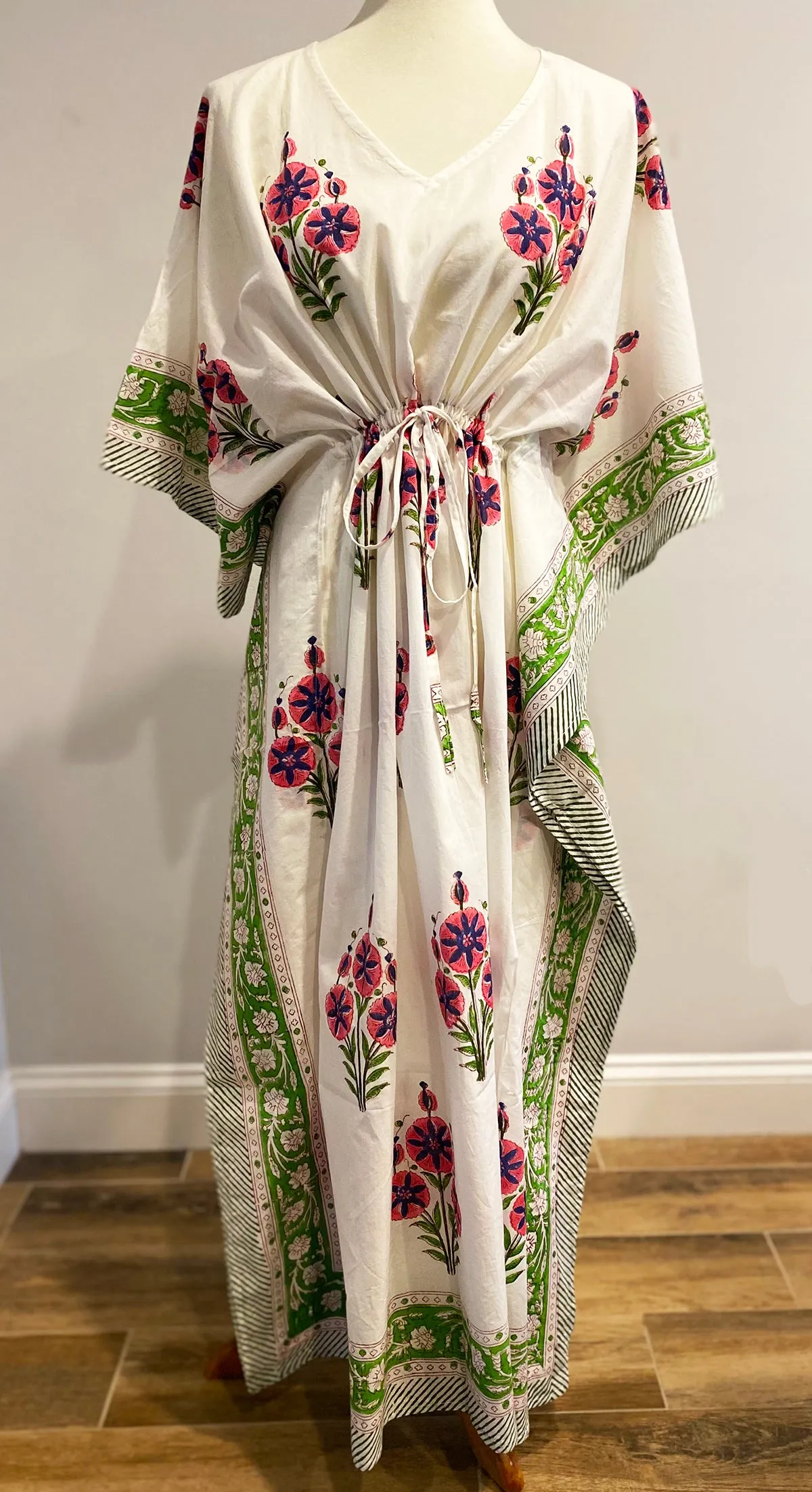Border Print Long Kaftan | Mughal