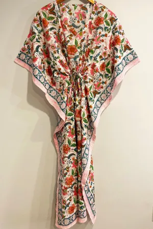 Border Print Long Kaftan | Multi