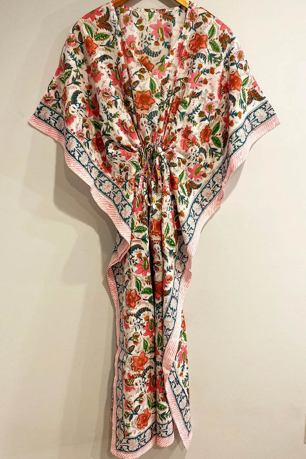 Border Print Long Kaftan | Multi