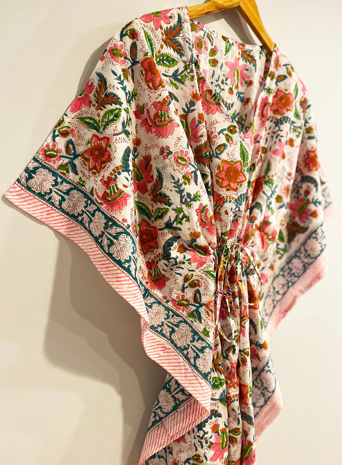 Border Print Long Kaftan | Multi