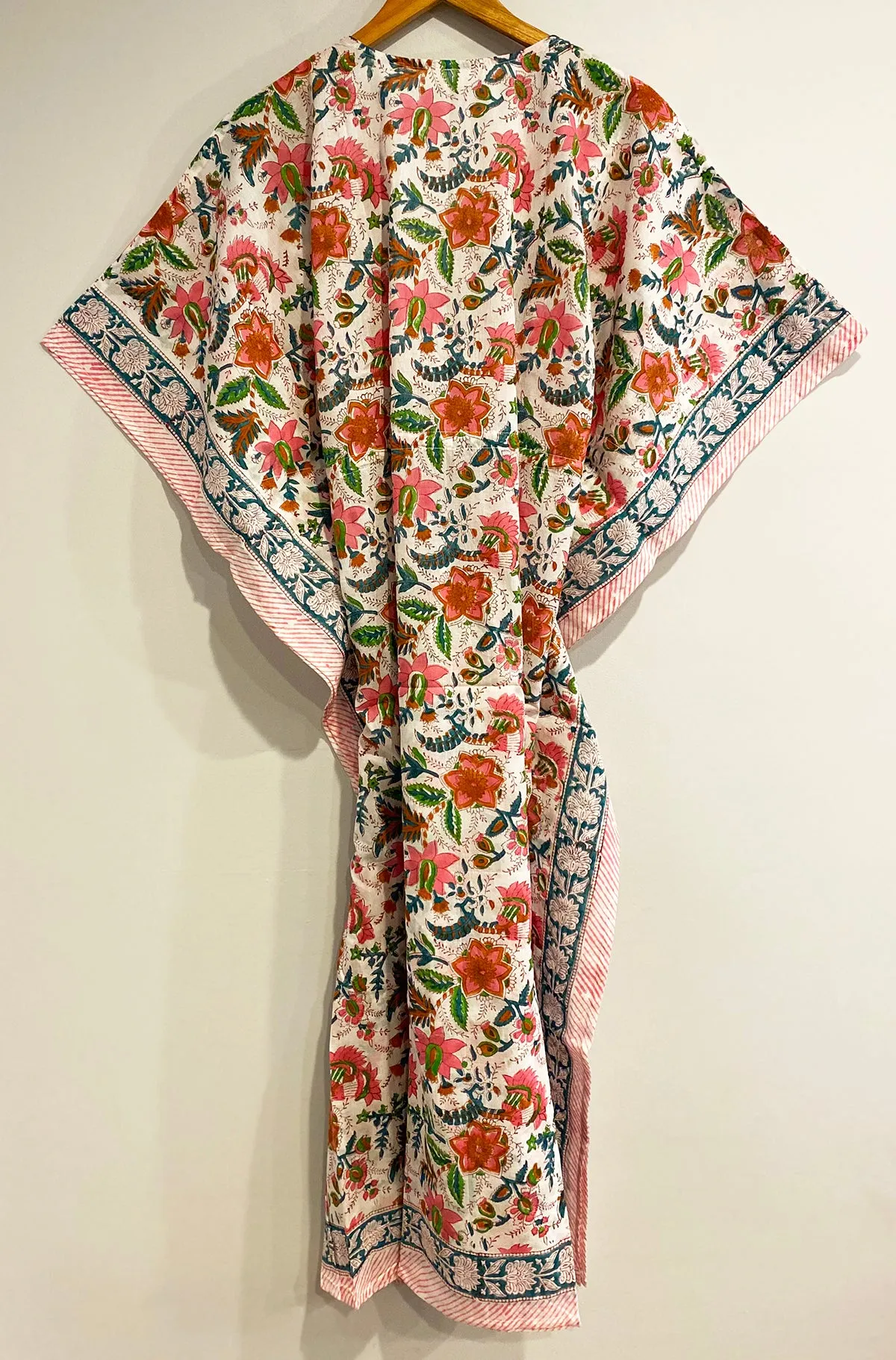 Border Print Long Kaftan | Multi