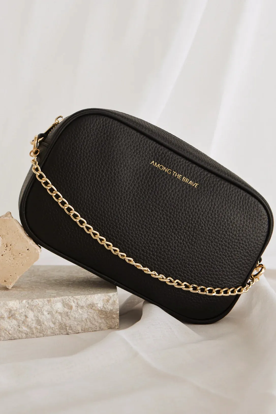 Boston Black Leather Camera Bag