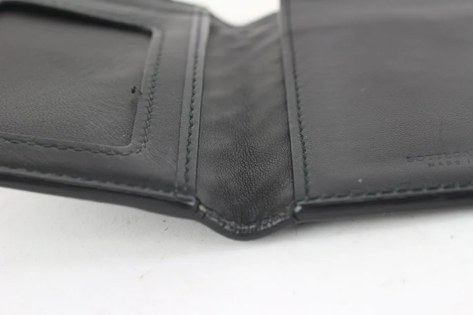 Bottega Veneta Black Intrecciato Woven Leather Card Holder 917bot13
