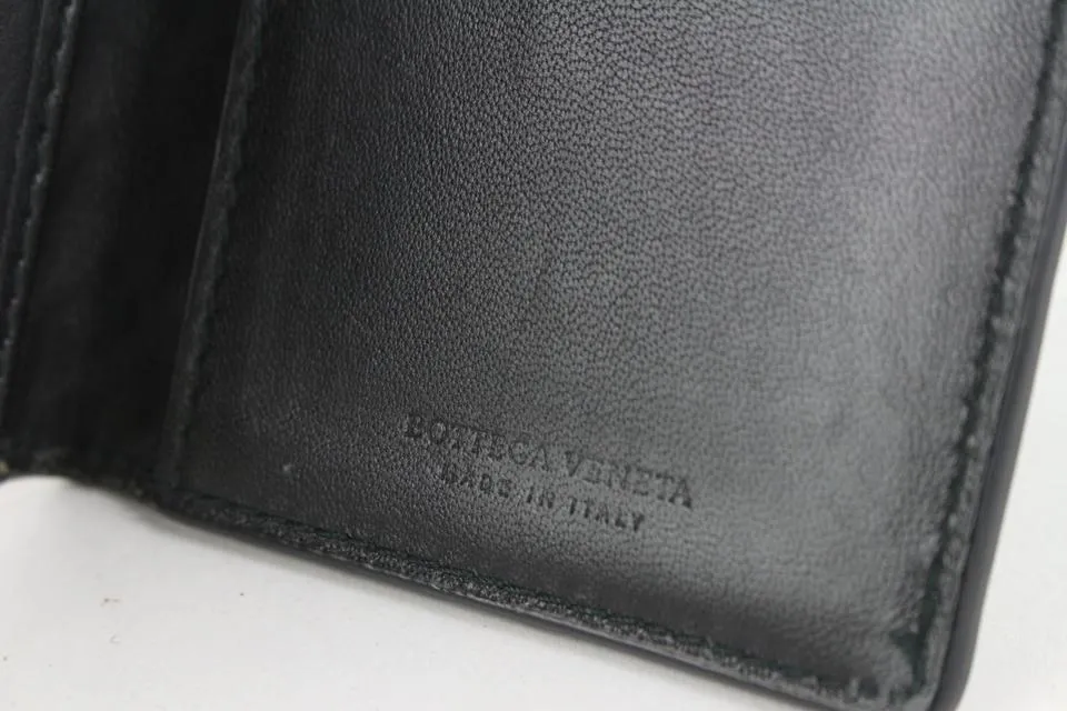 Bottega Veneta Black Intrecciato Woven Leather Card Holder 917bot13