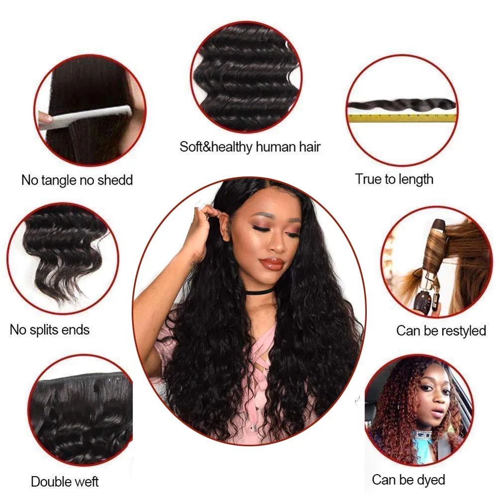 Brazilian Deep Wave Bundles With 4×4 Closure  MYLOCKME