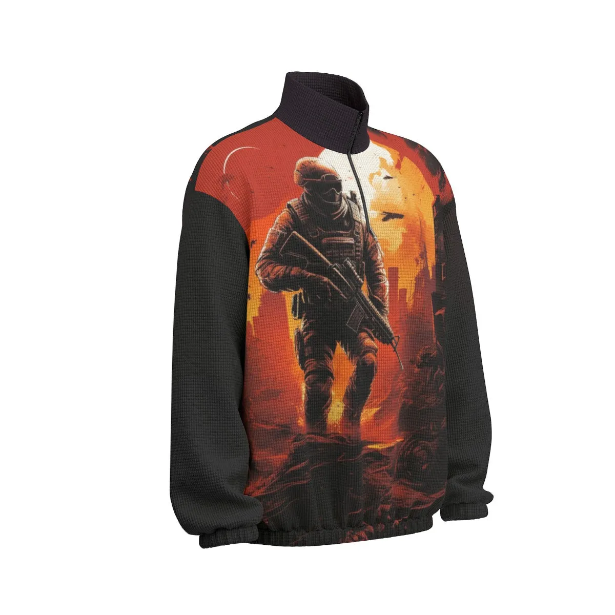 Bring the Fire Unisex Turtleneck Zippered Sweatshirt