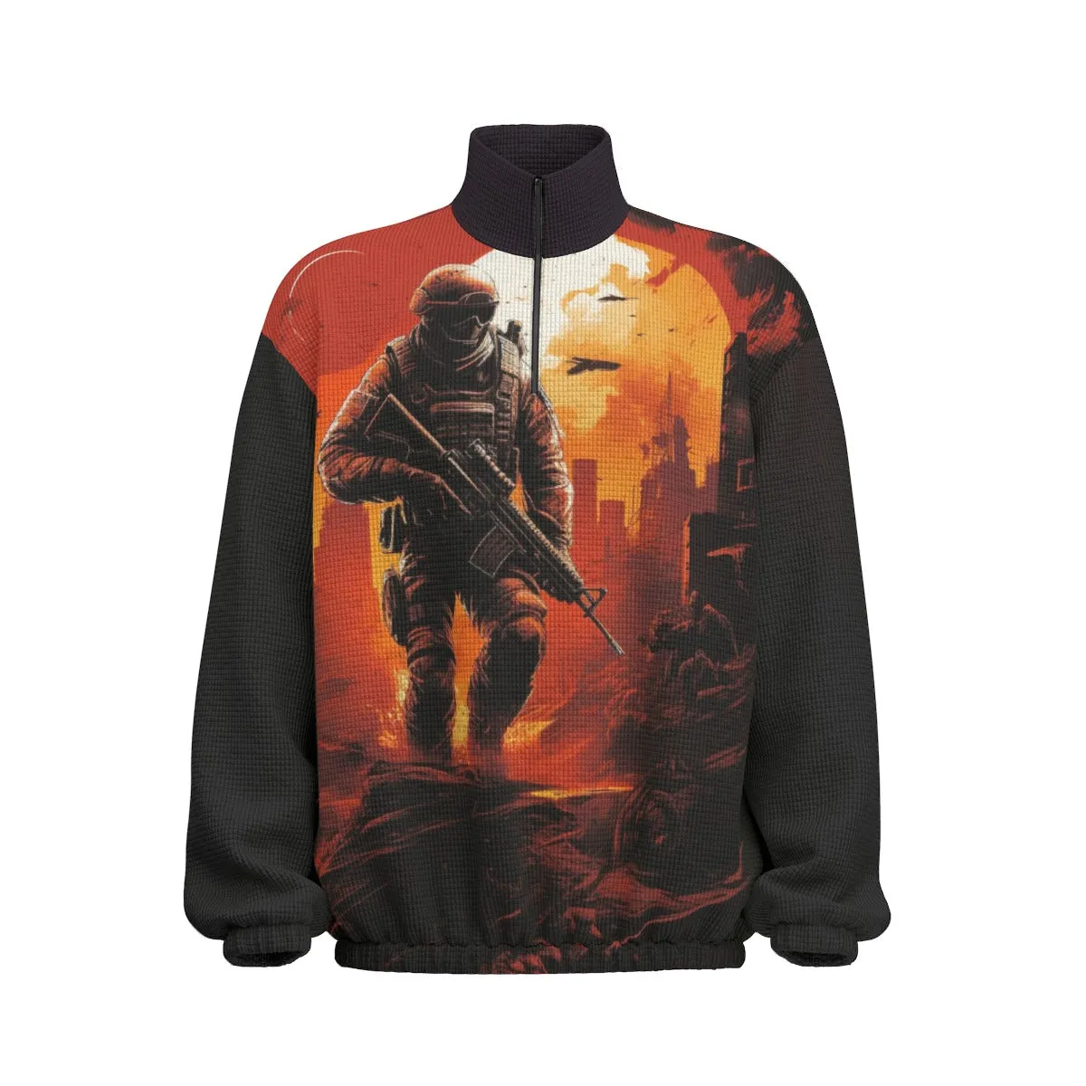 Bring the Fire Unisex Turtleneck Zippered Sweatshirt