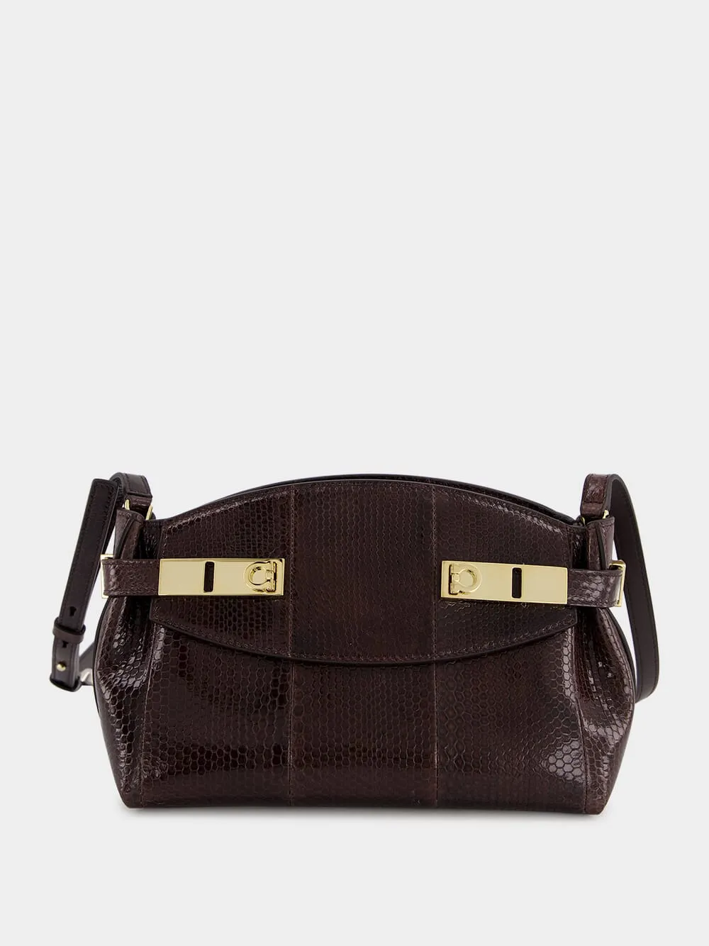 Brown Ayers Leather Pouch with Strap