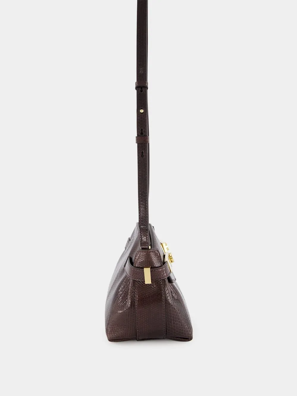 Brown Ayers Leather Pouch with Strap