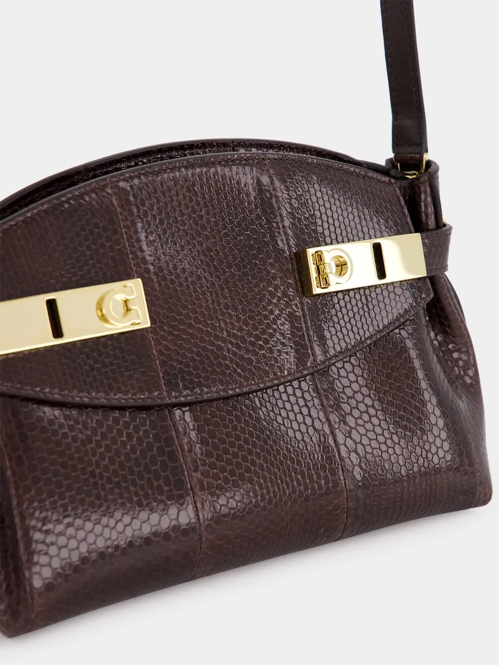 Brown Ayers Leather Pouch with Strap