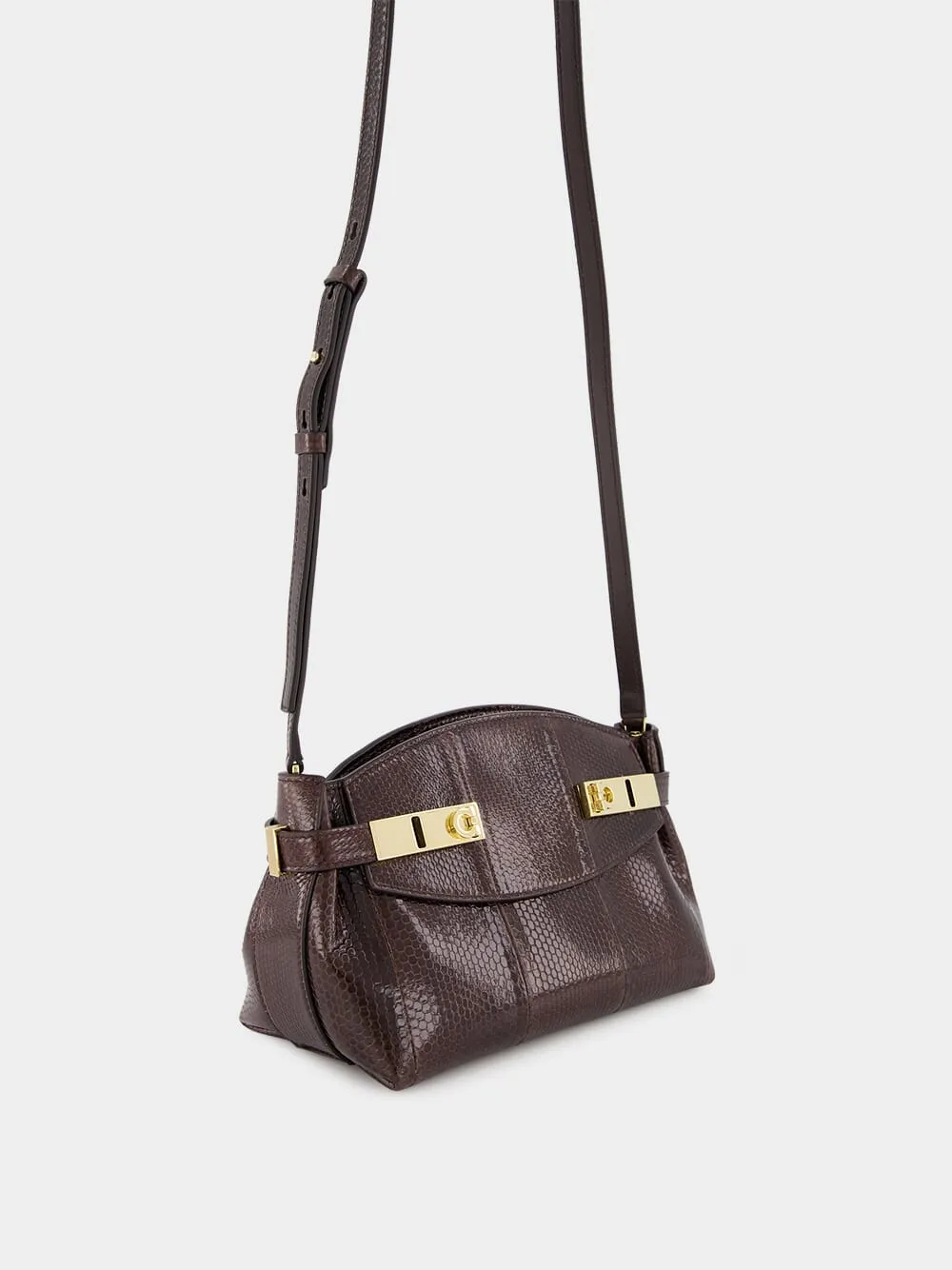 Brown Ayers Leather Pouch with Strap