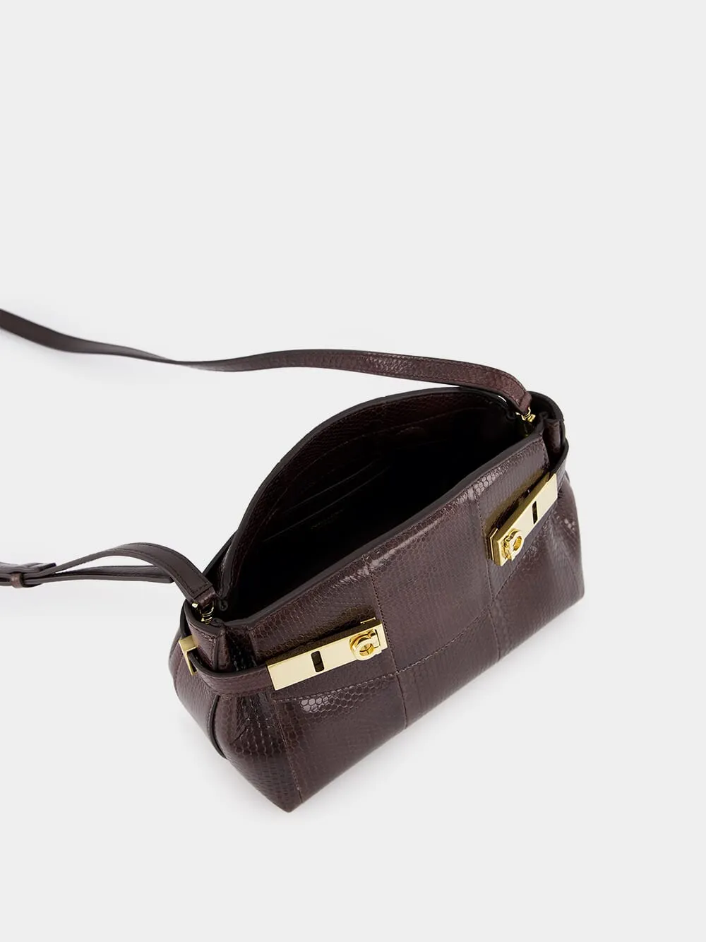 Brown Ayers Leather Pouch with Strap
