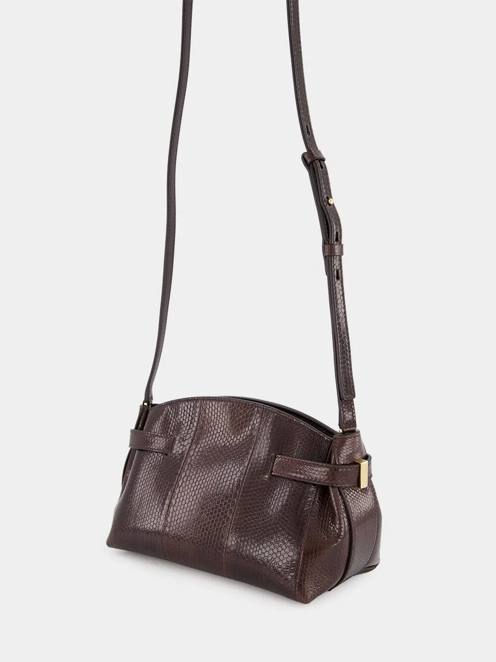 Brown Ayers Leather Pouch with Strap