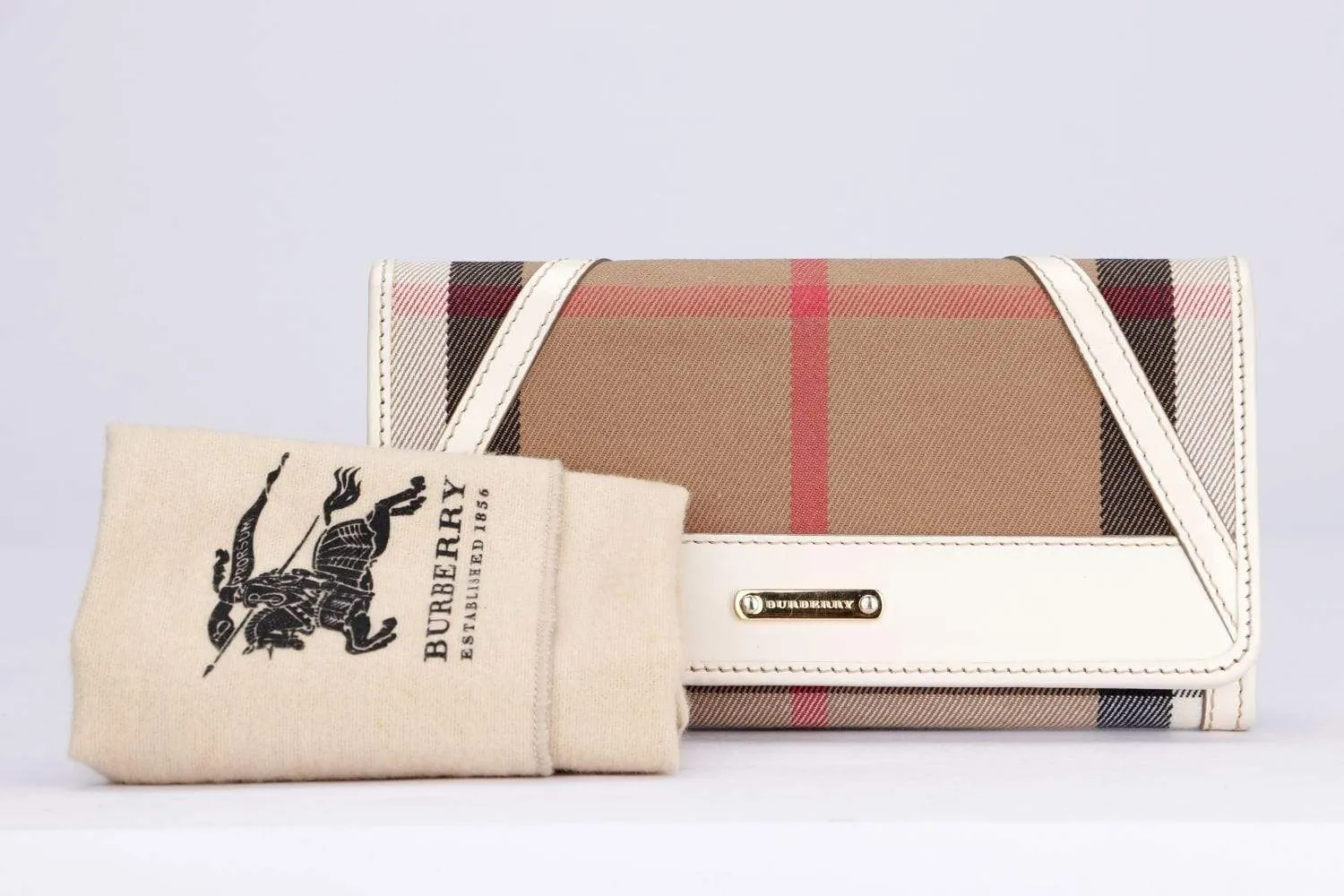 Burberry Wallet Haymarket Check Long Wallet with DustCover, No Box