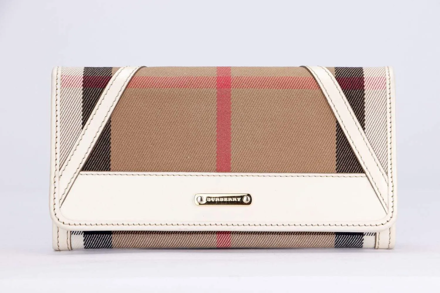 Burberry Wallet Haymarket Check Long Wallet with DustCover, No Box