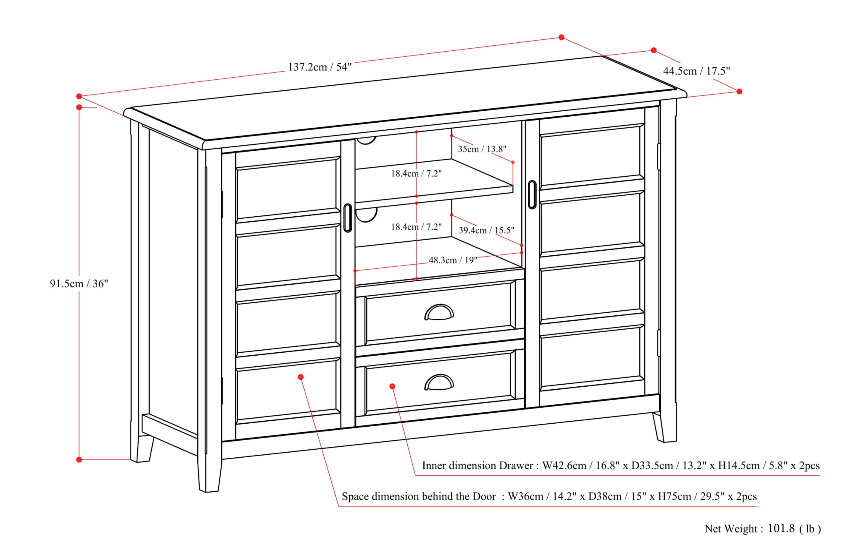 Burlington Tall TV Stand