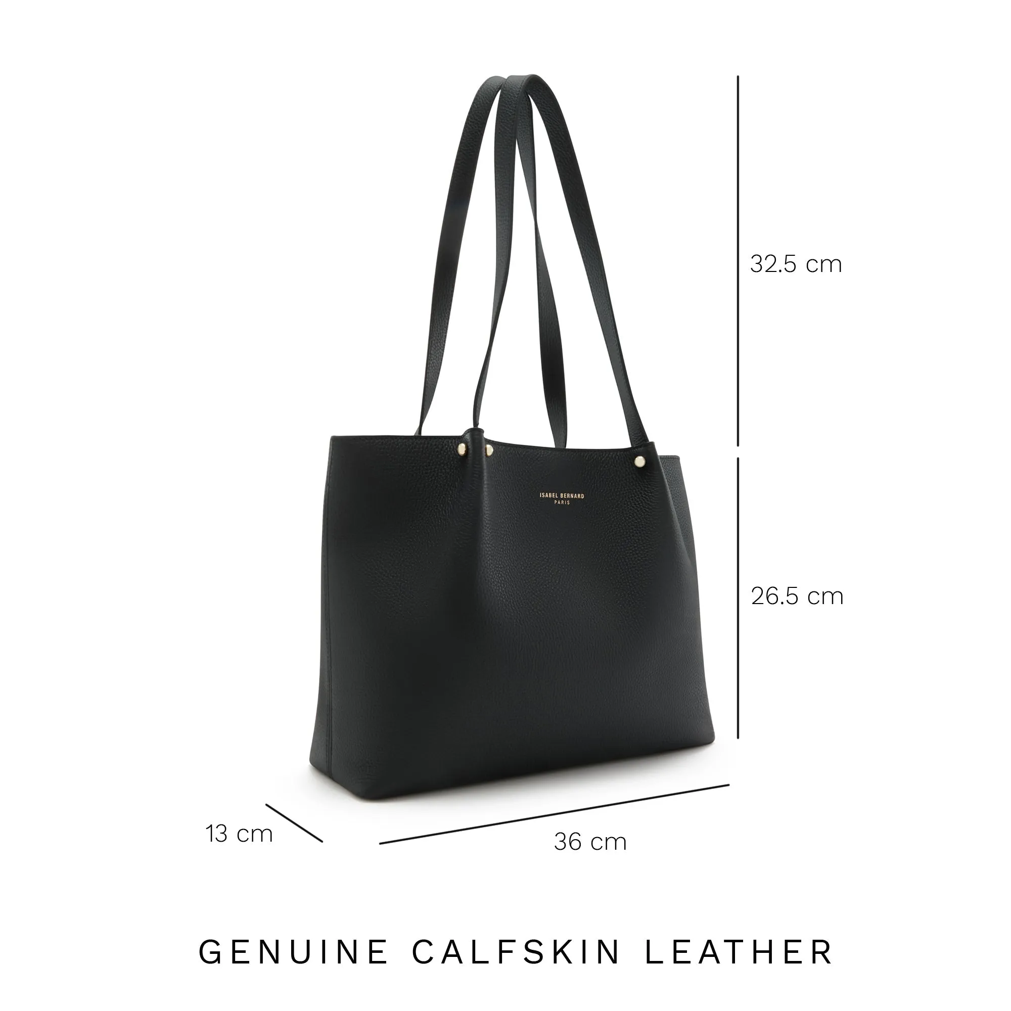 Cadeau d'Isabel black calfskin leather shopper and zipper wallet gift set