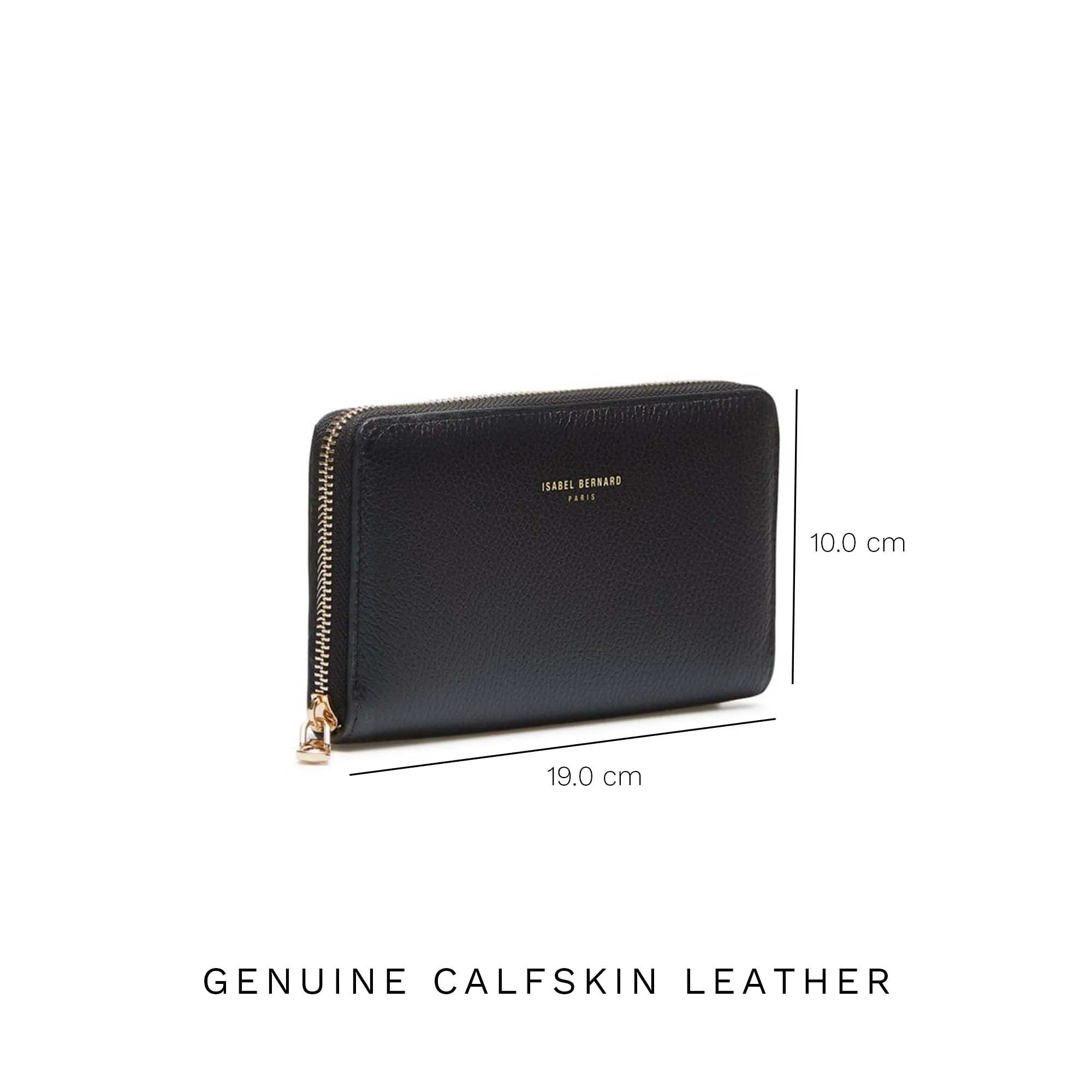 Cadeau d'Isabel black calfskin leather shopper and zipper wallet gift set