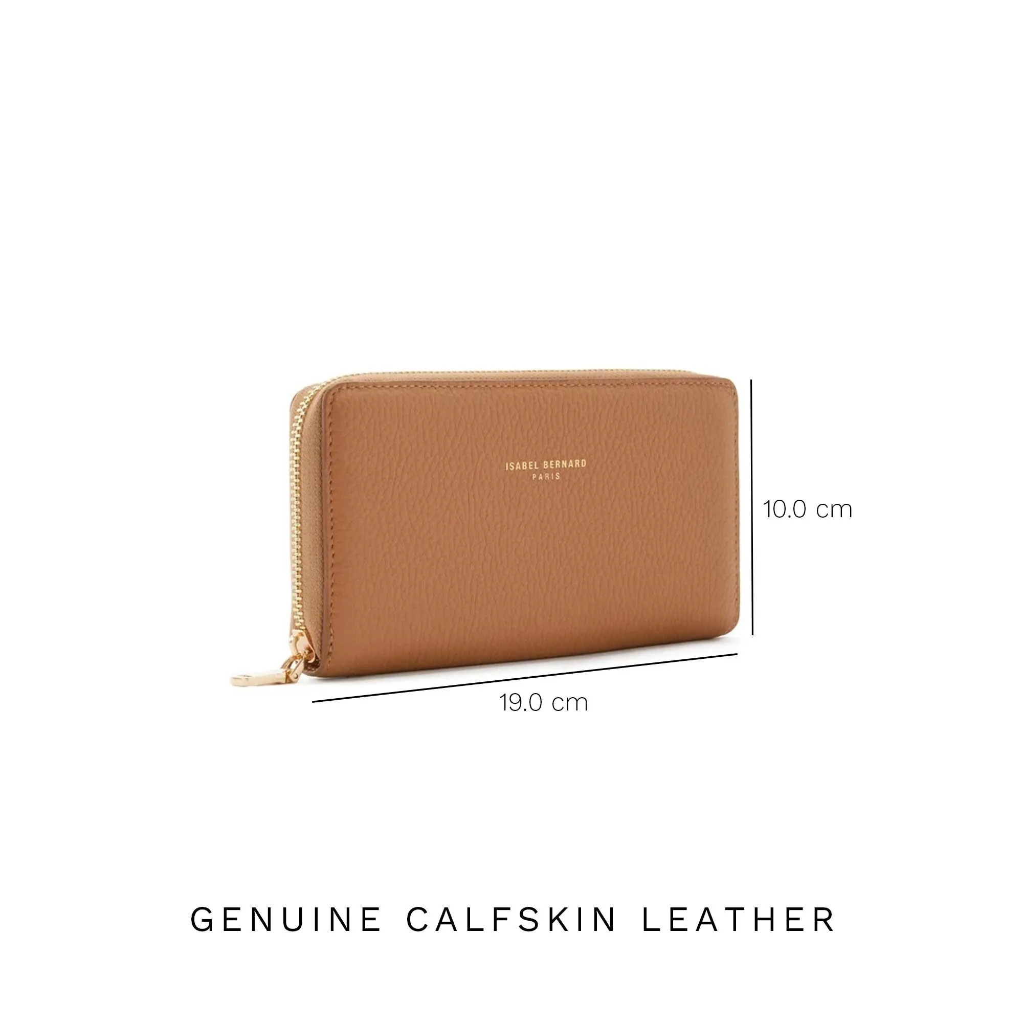 Cadeau d'Isabel camel calfskin leather shopper and zipper wallet gift set