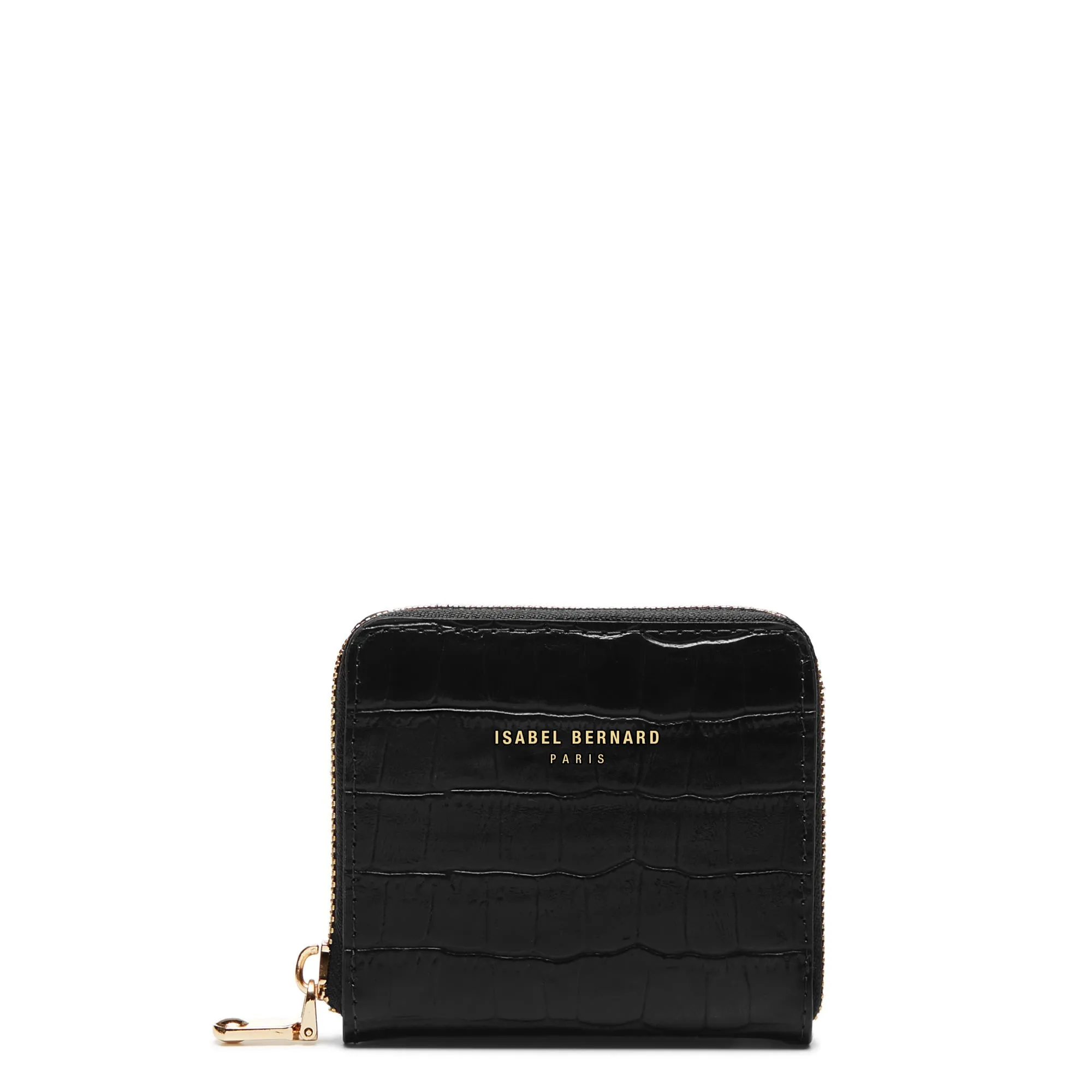 Cadeau d'Isabel croco black calfskin leather shopper and zipper wallet gift set