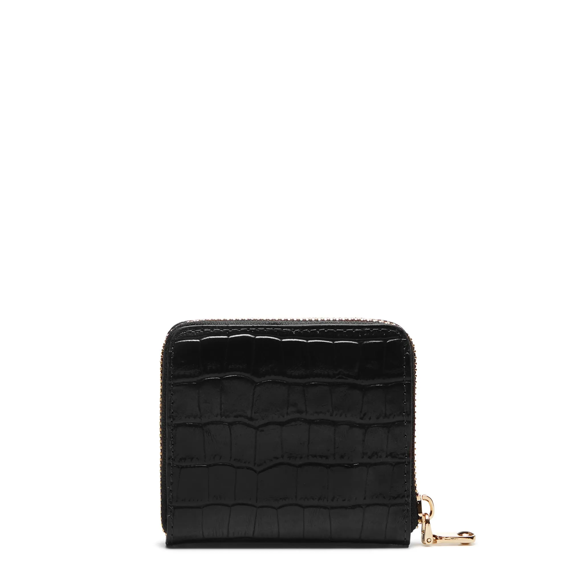 Cadeau d'Isabel croco black calfskin leather shopper and zipper wallet gift set