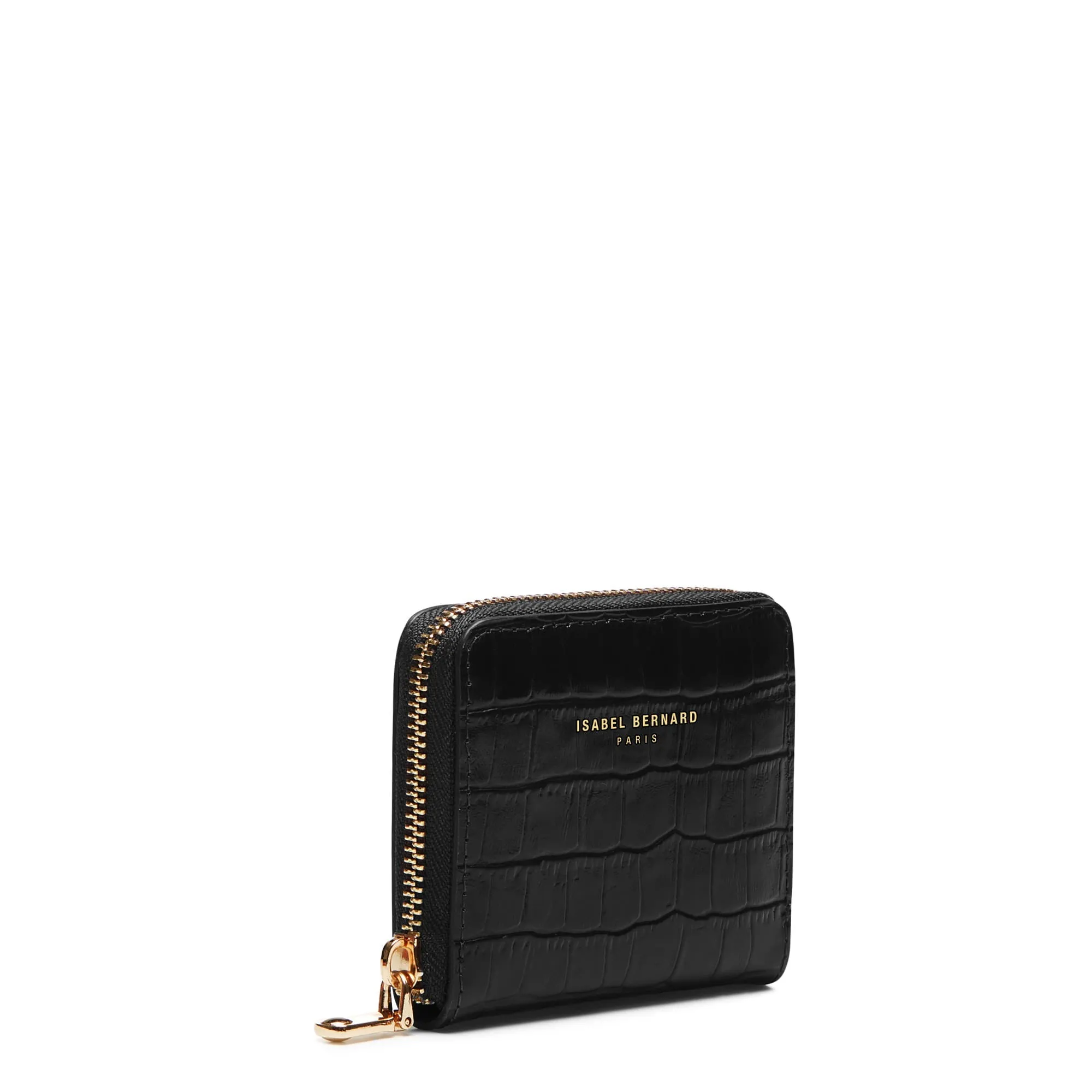 Cadeau d'Isabel croco black calfskin leather shopper and zipper wallet gift set