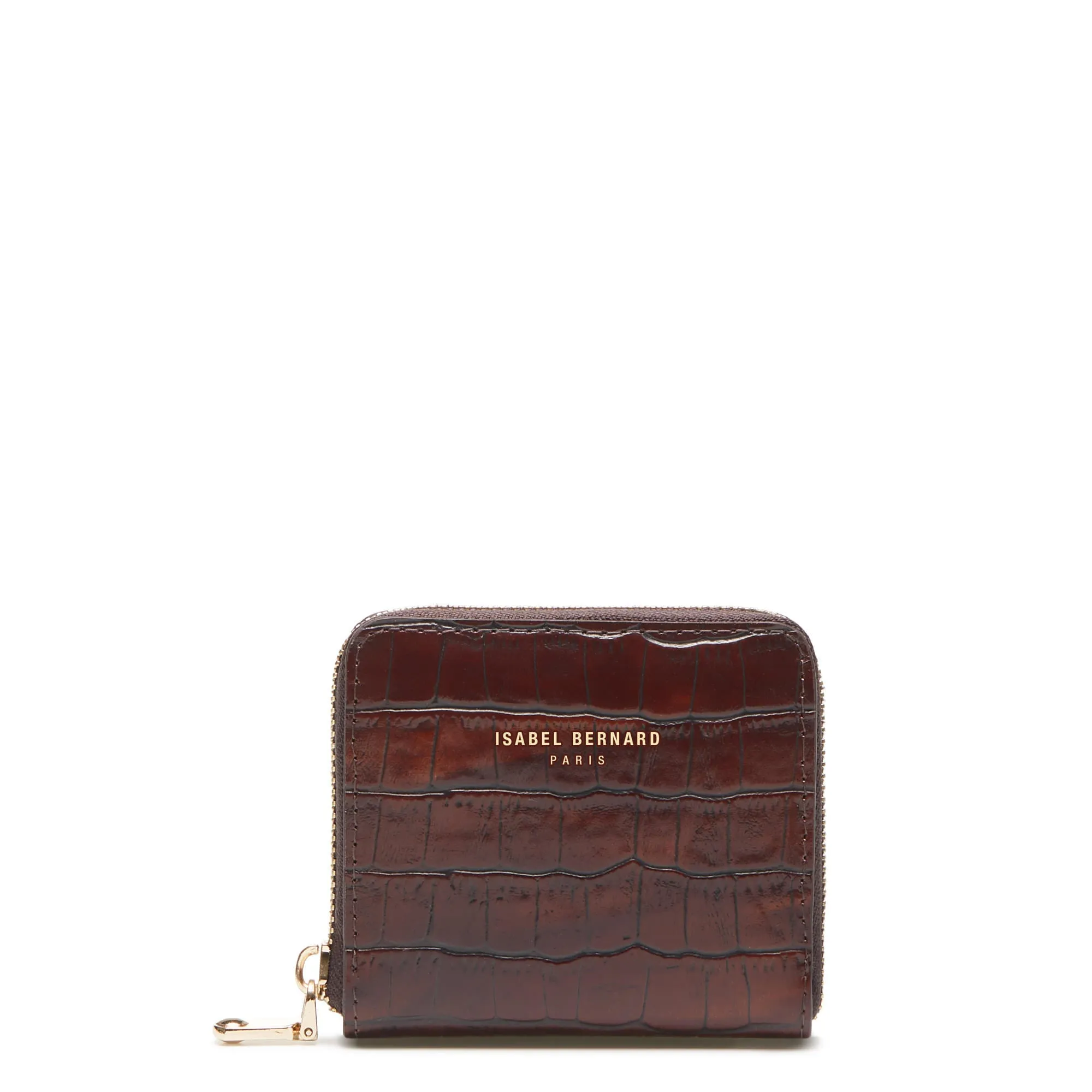 Cadeau d'Isabel croco brown calfskin leather shopper and zipper wallet gift set
