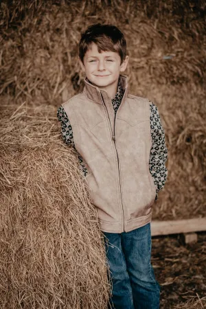 'Canton' Boys Khaki Bonded CINCH Vest (S & M Only)