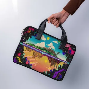 Canvas Mountain Laptop Sleeve With Handle