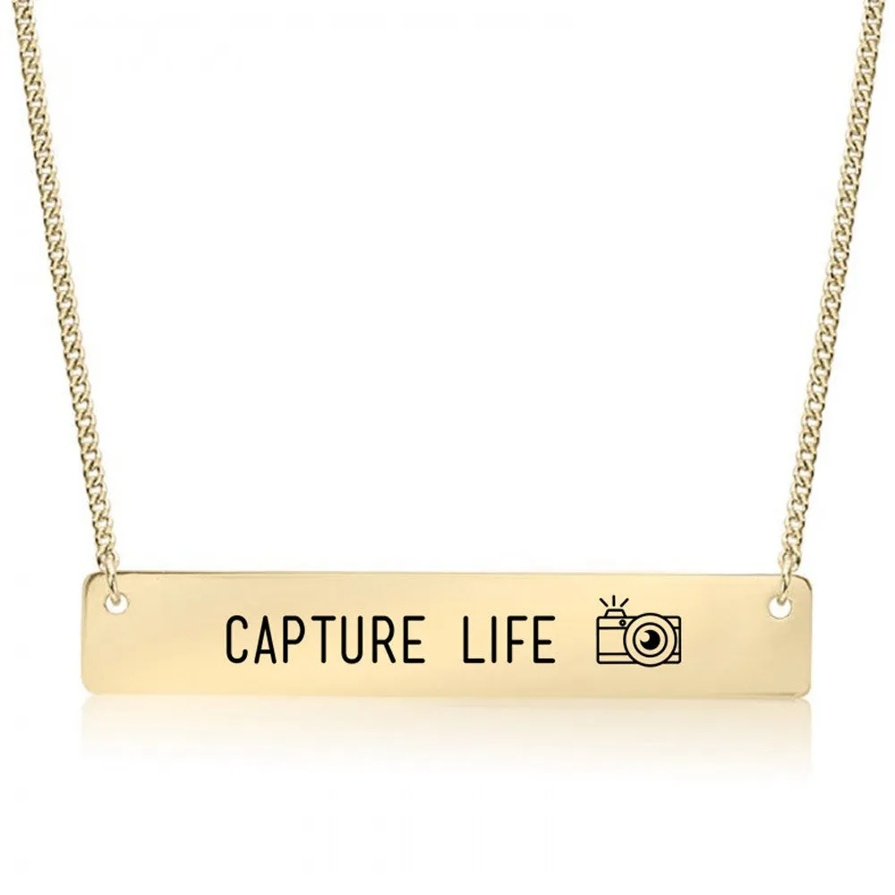 Capture Life - Photographer's Gold / Silver Bar Necklace