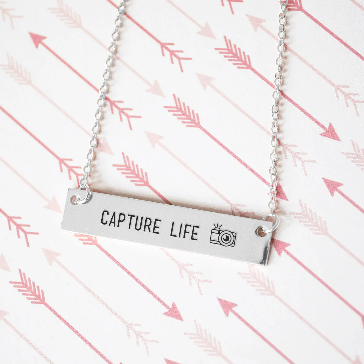Capture Life - Photographer's Gold / Silver Bar Necklace