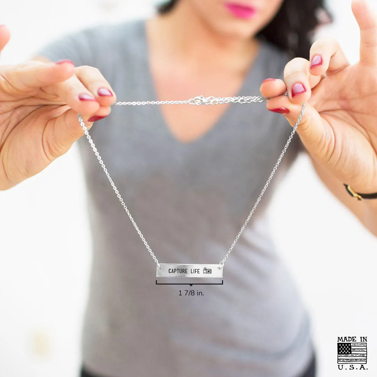 Capture Life - Photographer's Gold / Silver Bar Necklace