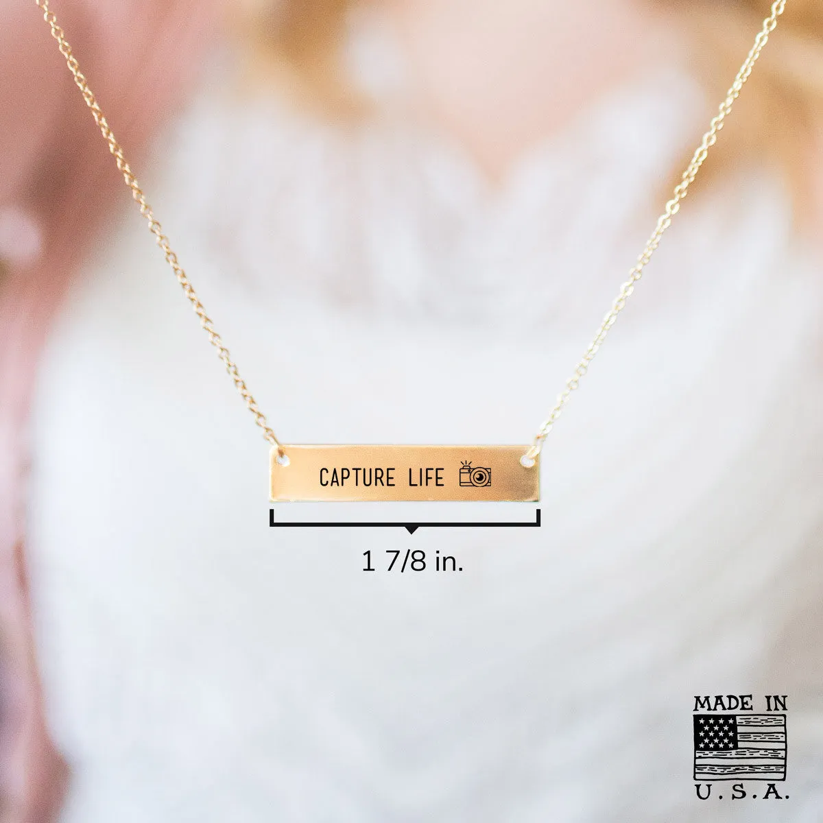 Capture Life - Photographer's Gold / Silver Bar Necklace