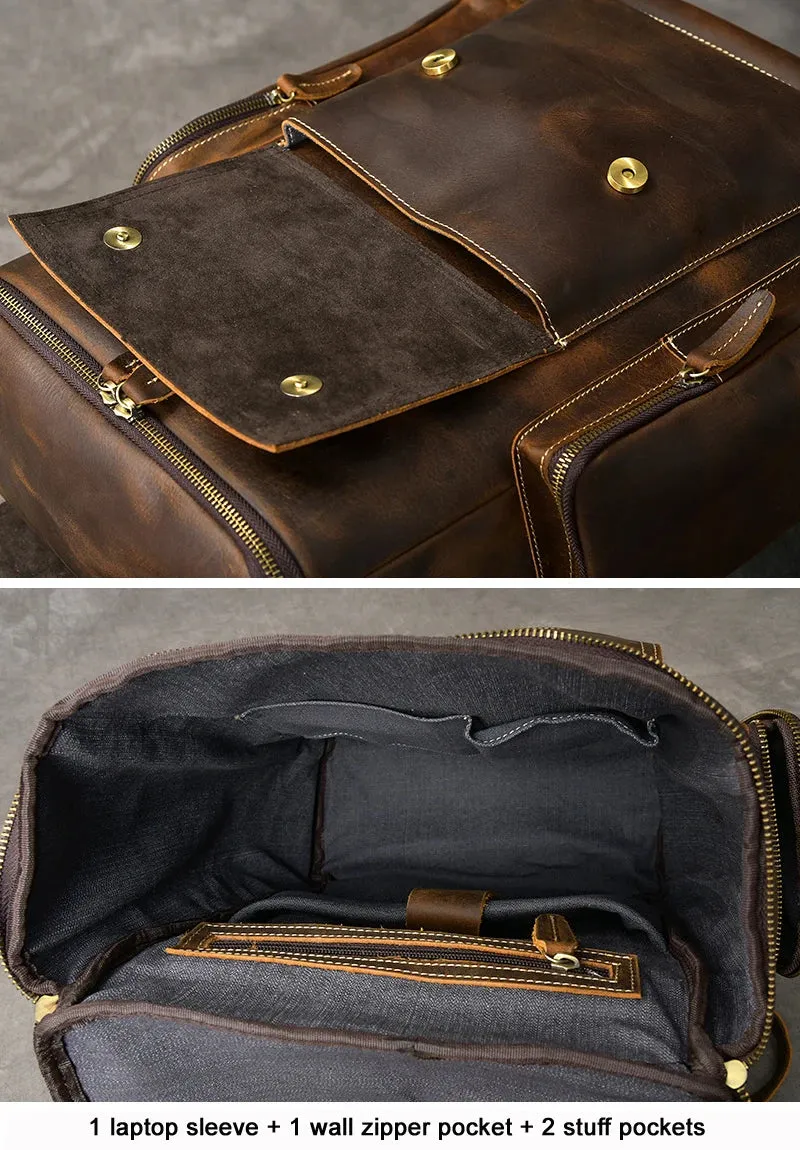 Carver | Crazy Horse Leather Rucksack