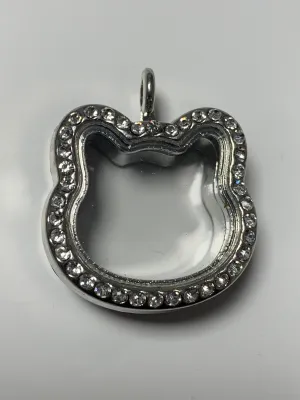 Cat PEARL/GEM Locket w/Stones