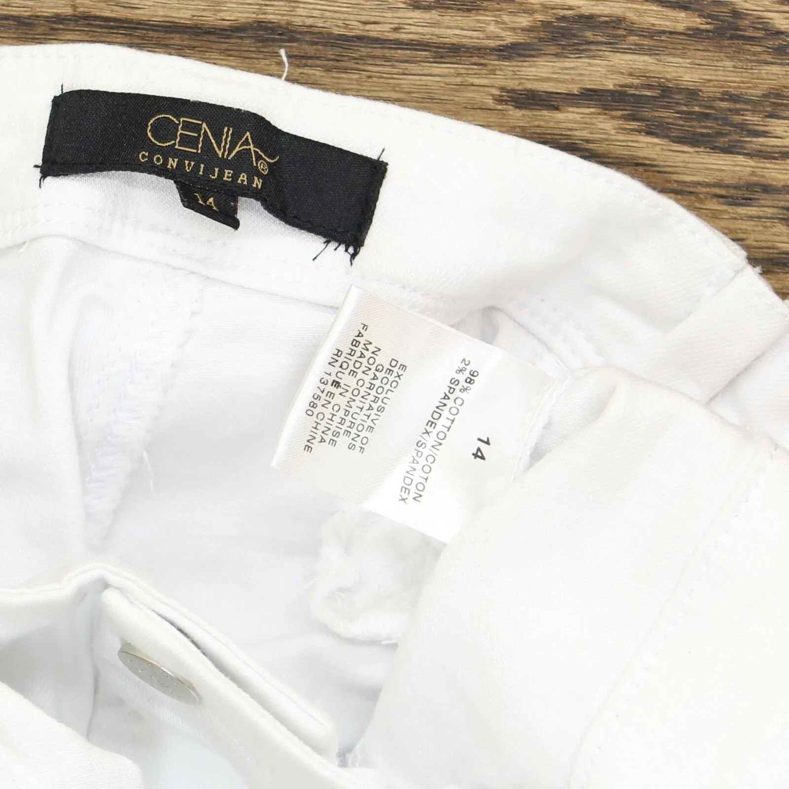 Cenia Women's New York ConVi Jeans With Fringed Hem White 14