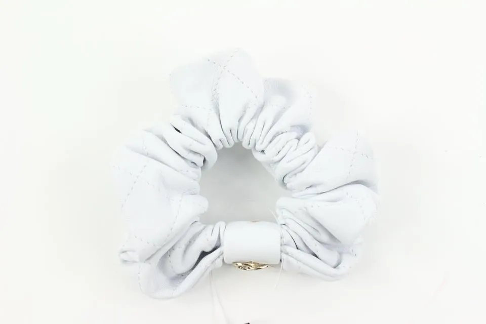 Chanel 21K Leather Hair Scrunchie Barrette 48ck32s