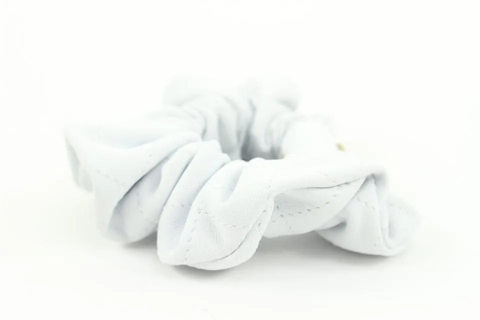 Chanel 21K Leather Hair Scrunchie Barrette 48ck32s
