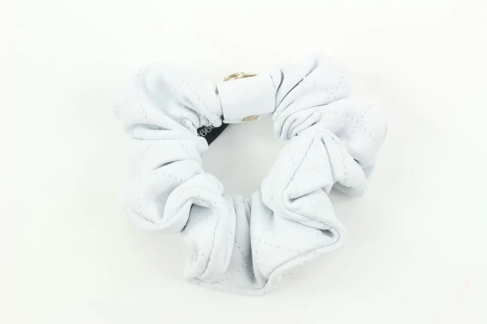 Chanel 21K Leather Hair Scrunchie Barrette 48ck32s
