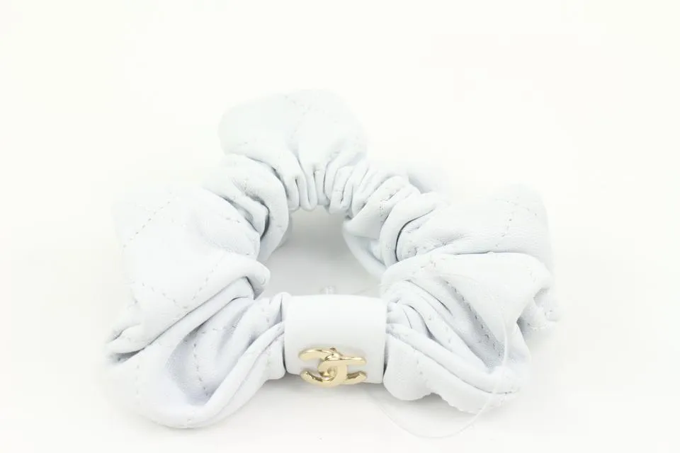 Chanel 21K Leather Hair Scrunchie Barrette 48ck32s