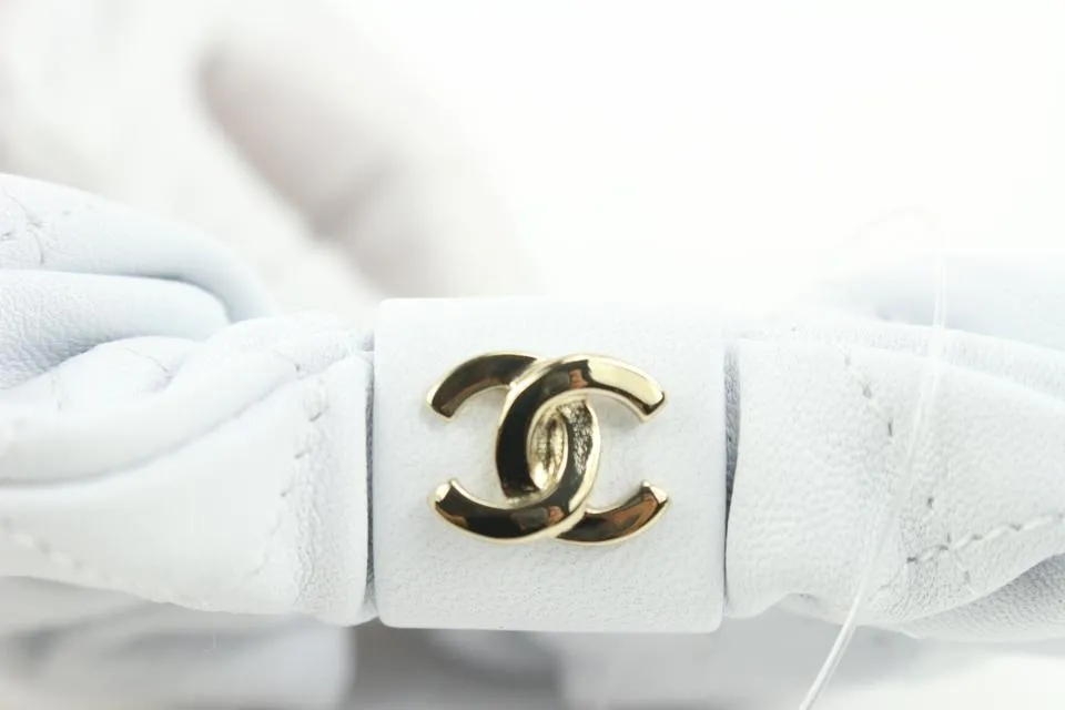 Chanel 21K Leather Hair Scrunchie Barrette 48ck32s