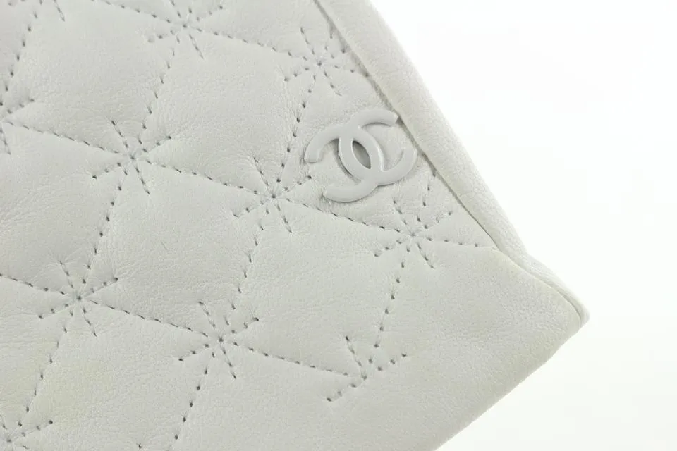 Chanel Quilted White Lambskin Leather Long Gloves 407cas528