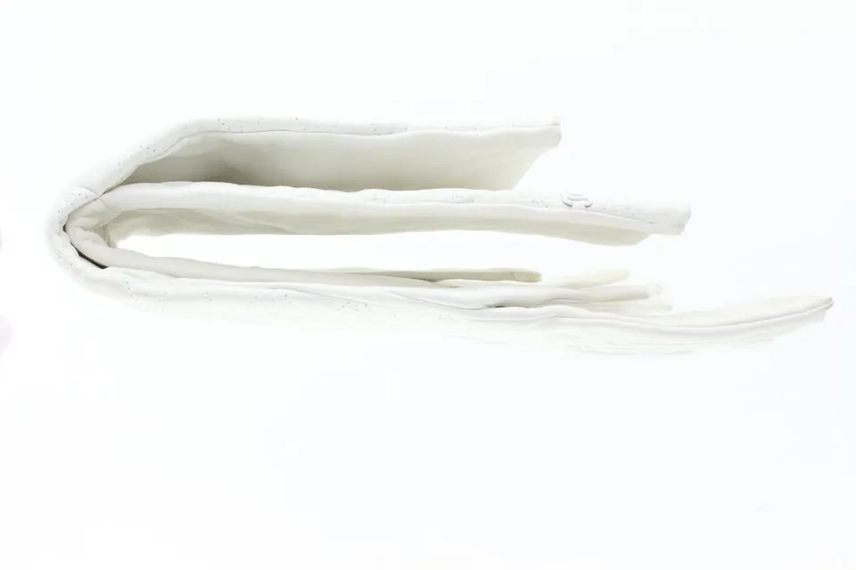 Chanel Quilted White Lambskin Leather Long Gloves 407cas528