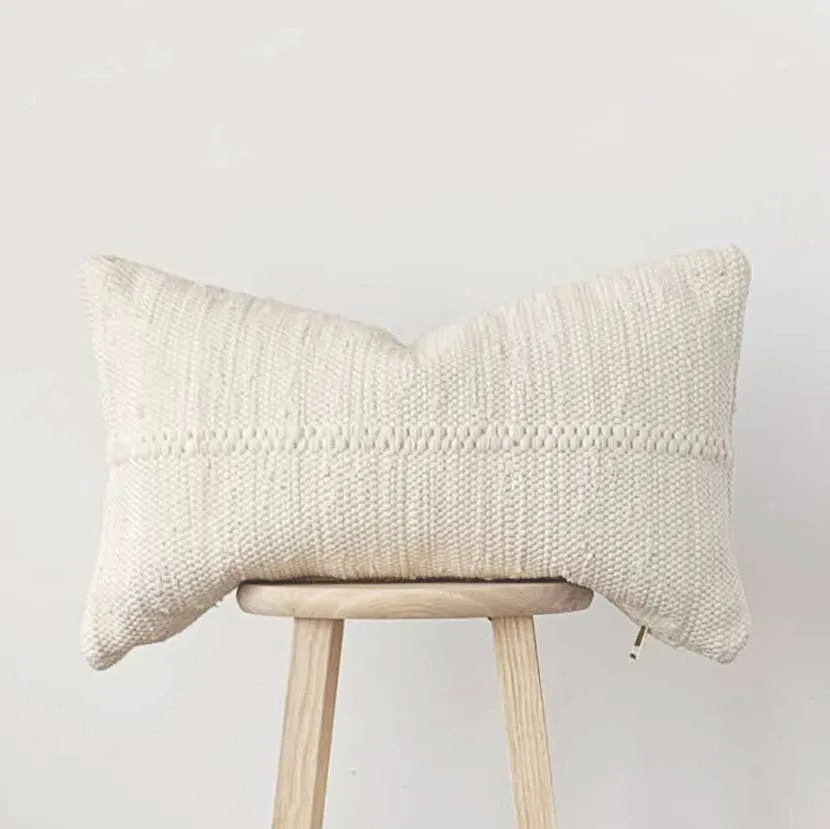 Chindi Lumbar Pillow Cover | heavy cream