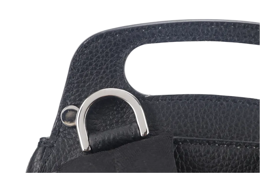 CHRISTIAN DIOR SADDLE BACKPACK SMALL BLACK CALFSKIN LEATHER SILVER HARDWARE WITH CARD AND STRAPS