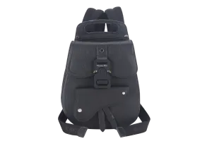 CHRISTIAN DIOR SADDLE BACKPACK SMALL BLACK CALFSKIN LEATHER SILVER HARDWARE WITH CARD AND STRAPS