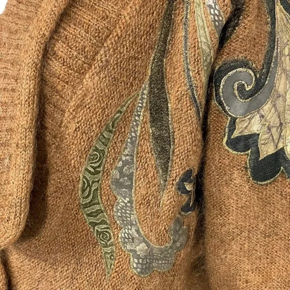 Christine Vintage 80’s Brown Gold Metallic  Mohair Blend Sweater Jacket Sz Small